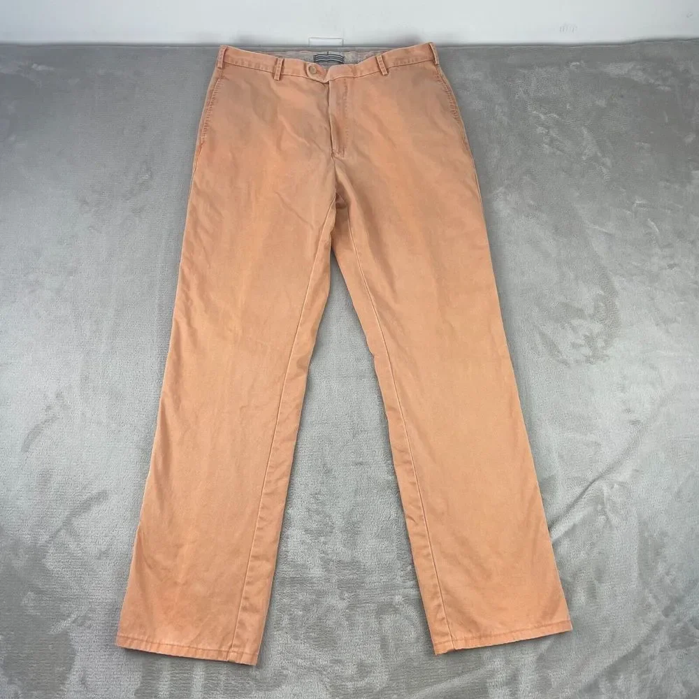 Peter Millar Crown Crafted Pants Men‎ 34x33 Faded Orange Chino Golf Casual Pima